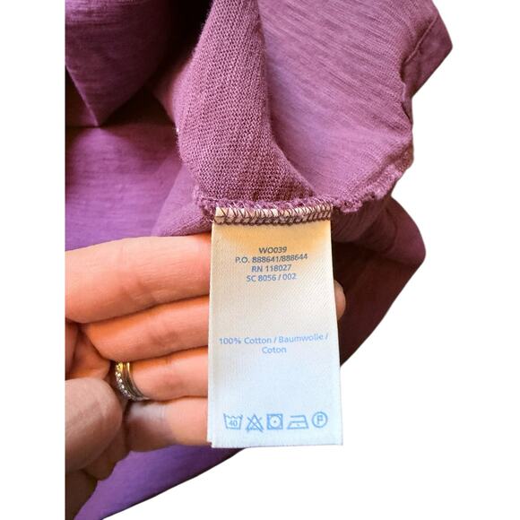 Boden Cotton Purple Tunic Dress with Pink Cross Tie Neckline - Size 18 - Picture 3 of 10